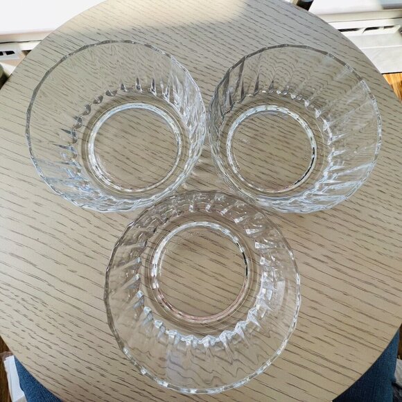 Vtg Pressed Glass Clear Bowls Pasabhce Turkey Finger Candy Trinket Ice Cream - Picture 3 of 11